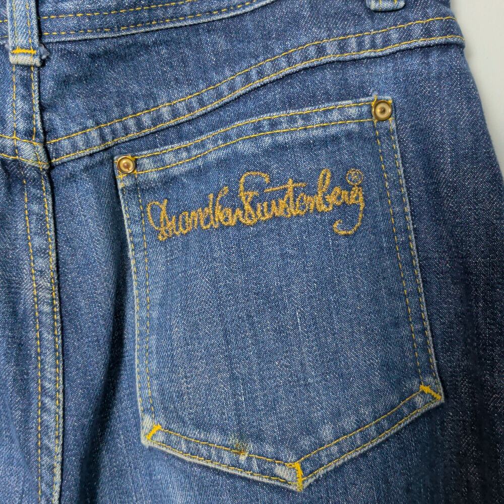 Vintage Diane Von Furstenberg DVF 70s 80s High Waist Jeans Denim Logo Spell Out - Picture 3 of 6